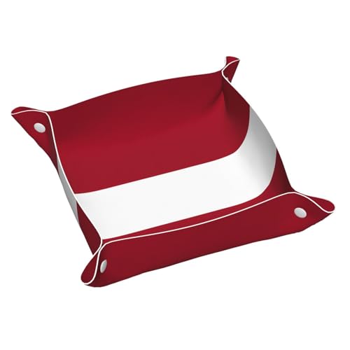 Plateau de chevet avec drapeau de la Lettonie M - Organiseur pour clés et montres - Pliable et imperméable - En similicuir - Pour la maison et le bureau