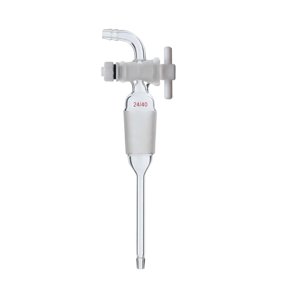 Adaptador de control de flujo de PTFE con adición de vidrio 24/40 con espiga for manguera