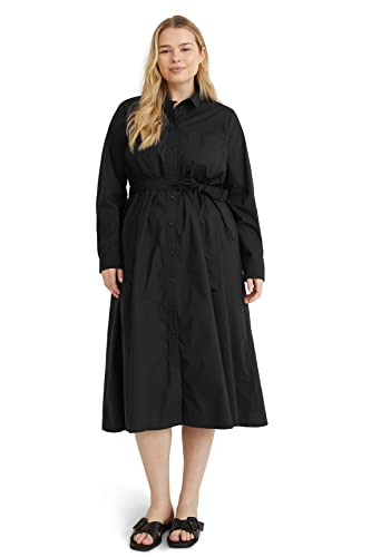 C&A Damen Kleid Midi Regular Fit Kleider Große Größen schwarz 52