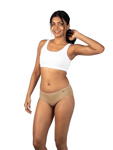 Image of Lavos Bamboo Cotton Panties for Women, Comfortable Soft Mid-Waist Hipster Panty with Thin Inner Elastic, Anti-Bacterial Odour Free Underwear for Womens, Seamless No Visible Briefs for Ladies