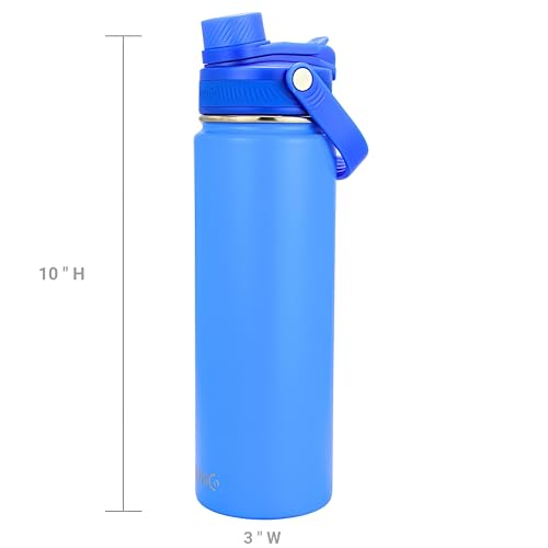 Image of Drinco Stainless Steel Water Bottle Spout Lid Vacuum Insulated Double Wall Water Bottle Wide Mouth Leak Proof Keep Cold Sport Camping Hiking (22oz Blue Sea)
