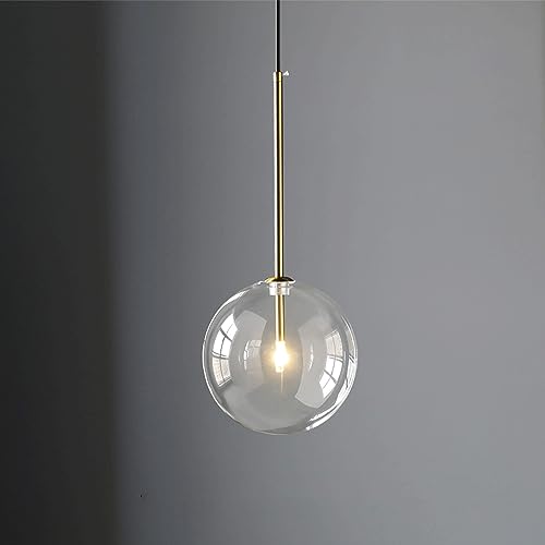 NOktai Lampada a sospensione creativa del Nord Europa/Lampada a sospensione personalizzata in vetro trasparente a testa singola/Lampadari a bolle a sfera rotonda minimalista post-moderna/Apparecchio d