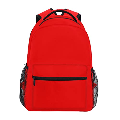Red Backpack for Boy Girl Bookbag School Bag Daypacks for Women Red