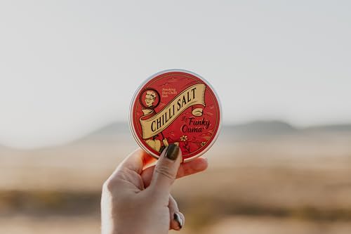 Funky Ouma Chilli Salt 90g – Afrikanisches Chilisalz mit Meersalz & Chili – 100% natürlich, vegan, glutenfrei – Würziges BBQ- & Küchengewürz für Fleisch, Gemüse, Pizza, Guacamole & Cocktails