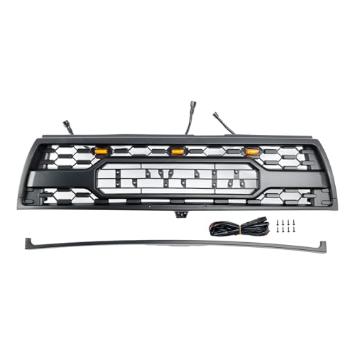 Parrilla del parachoques delantero negro mate para Toyota 4Runner 1996-2000 con LED