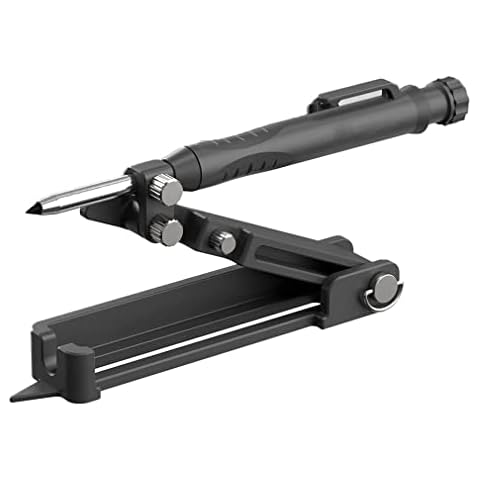 Sentechx Multi-Function Scribing Tool, Adjustable Profile Scribe Tool with Deep Hole Pencil, DIY Woodworking Gauge Scriber (Black) Cover