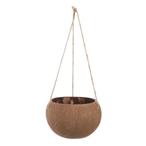 Veemoon Portavaso Sospeso in Guscio di Cocco Naturale con Corda Fioriera Appesa per Piante da Interno Decorazione Salvaspazio per Balcone e Casa Vaso Ecosostenibile per Arredamento