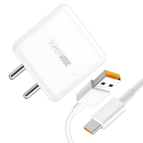 Image of Original 85W SUPEVOOC Fast Charger with Type-C Cable | 65W USB Charger for OnePlus, Realme, Oppo, Redmi, Xiaomi, Poco, iQOO, Samsung, Motorola & More | Supports Dart, Dash, Warp, Vooc, (DEC101)