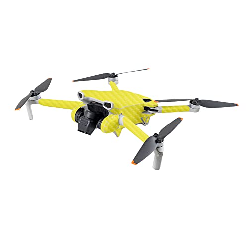 Image of MightySkins Carbon Fiber Skin Compatible with DJI Mini 3 - Solid Yellow | Protective, Durable Textured Carbon Fiber Finish | Easy to Apply | Made in The USA