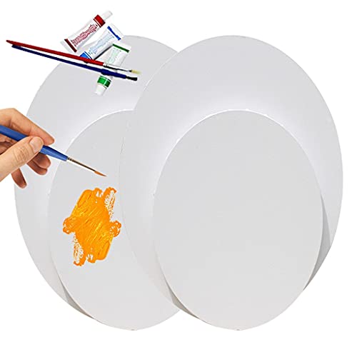 Toile peinture à l'huile ovale 40cm en coton tendu pour acrylique et décors