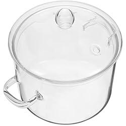 Cacerola De Vidrio Para Estufa Angoily Cacerola De Vidrio Utensilios De Cocina De Vidrio Para Estufa De Tazones De Pasta Olla De Sopa Grande Olla Caliente Teteras Manual Olla De Vapor Bebé Vidrio De Alto Borosilicato