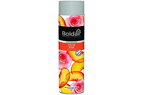 BOLDAIR - Aérosols parfumants Pêche Rose - Destructeur d'odeurs - Parfume agréablement - Forte rémanence - Pulvérisation sèche - 750 ml - Fabrication française Cover