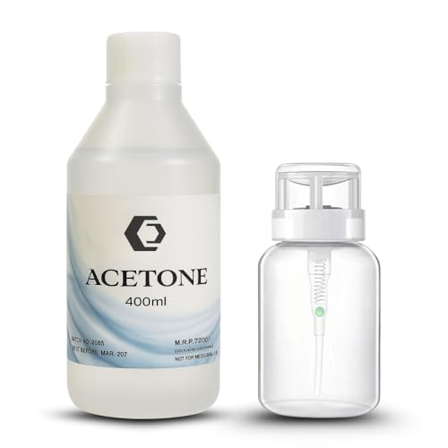 Acetone Nail Polish Remover – 400ml | Professional Grade Formula | Fast Drying | Nourishing | Versatile Use | Easy to Use | No Residue | With Pump Bottle | (AB)