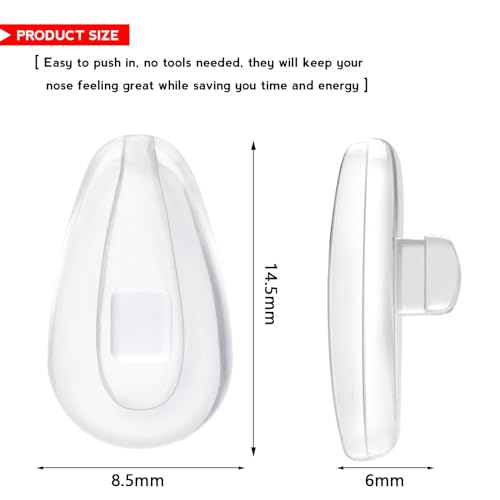 Image of OOWLIT 5 Pairs of Clear Nose Pads Compatible with Oakley Gasser OX5087 /Lizard OX5113 OX5120 /Barrelhouse OX3173 OX3174