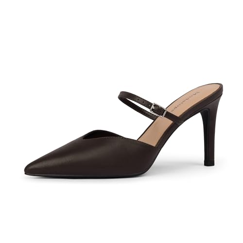 Modatope Pointed Toe Ankle Strap Heels for Women Stiletto Closed Toe Pumps Women Dress Party Mules Sandals