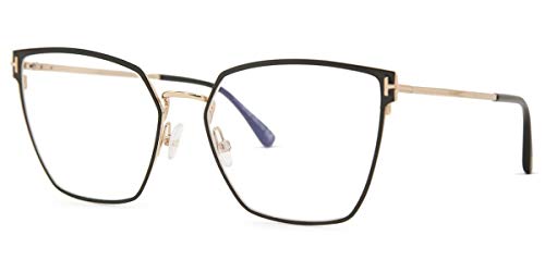 Eyeglasses Tom Ford FT 5574 -B 001 Black Enamel Front, Shiny Rose Gold, Tips/Bl