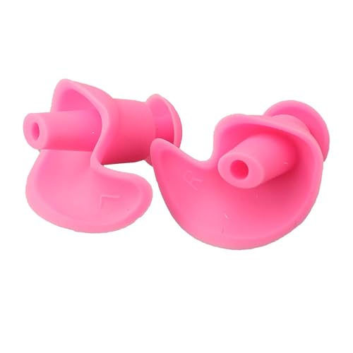 Image of Silicone Swimming Waterproof Soft Ear Plugs Reusable Anti-Noise Dust-Proof Water Diving Sports Earplugs (Pink, One Size)