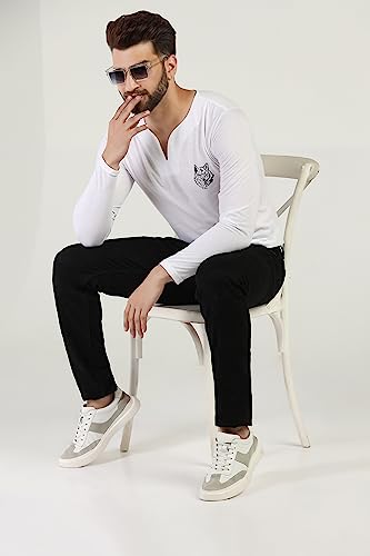 Image of INKKR Regular Fit Style V-Neck Full Sleeve T-Shirts for Men