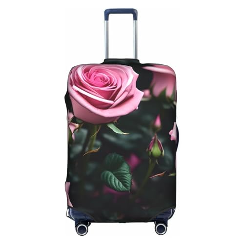 Housse de valise élastique supérieure avec imprimé rose pour bagage moyen