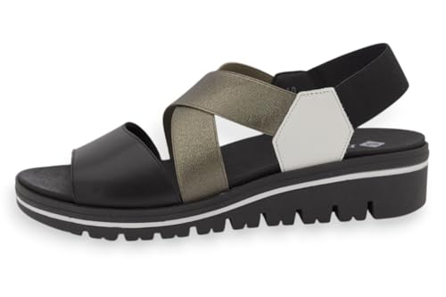 PieSanto - 260787 Sandalia Plantilla Extraíble Piel Negro para: Mujer talla: 41