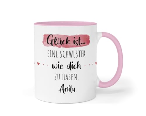 Personalisierte Kaffee-Tasse (Glück ist...) mit Wunschnamen | Beste Freundin, Opa, Oma, Mama, Papa | Muttertag