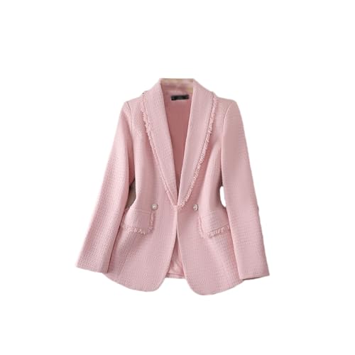 Women Solid Color Blazers Office Long Sleeve Lapel Jacket Chic Vintage Burr Slim Coats