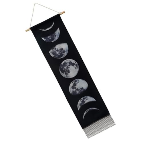 Tapiz decorativo de pared de fases lunares RUNROTOO en tejido de algodón para salón