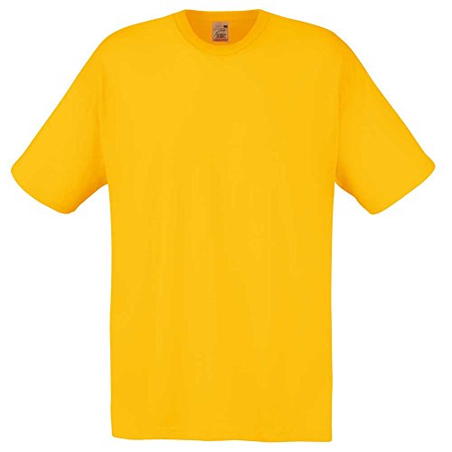 Fruit of the Loom Mens Screen Stars Original Full Cut Short Sleeve T-Shirt, Yellow, 3XL - 50-52' Chest (127-132cm)