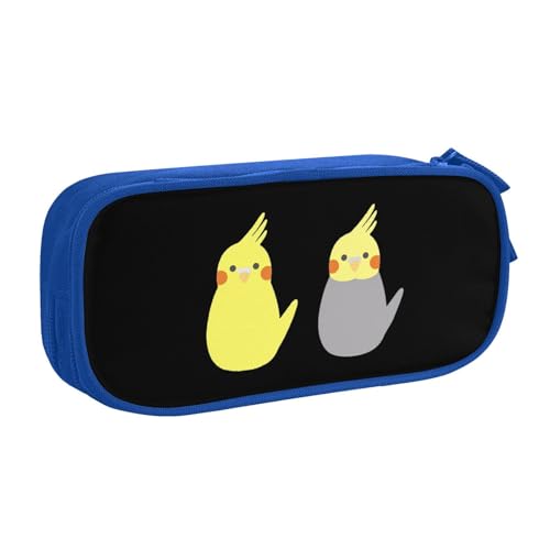オカメインコ セキセイインコ41 筆箱 子供 文具ケース 文房具 筆袋 鉛筆ケース 子ども 鉛筆のサック 収納バッグ 化粧ポーチ 多機能 大容量 軽量 学生 キッズ 通学 人気 入学 ギフト おしゃれ 誕生日 男女兼用 プレゼント Blue