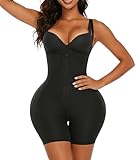 SHAPEBUS Fajas Colombianas Moldeadoras Bodysuits For Women Tummy Control Shapewear Shorts Butt Pads Black 3XL