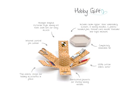 Kit de couture appliqué abeille Hobby Gift patchwork hexagone victorien