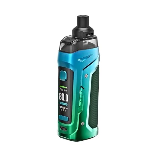 INNOKIN Coolfire PZPulse Vape Kit - E-cigarette Starter Vape Kit, Long Lasting 2400mAh Battery, Button Activated, 80W Output, DTL Vaping, Adjustable Airflow, Top Fill Pod, No Nicotine (Blue Green)