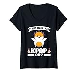 Photo Gallery donna mi piace molto kpop ok? kpop merch maglietta con collo a v Photo Gallery donna mi piace molto kpop ok? kpop merch maglietta con collo a v