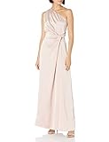 Halston Heritage Women's Asymmetric Draped Gown, Rose Cloud, 2
