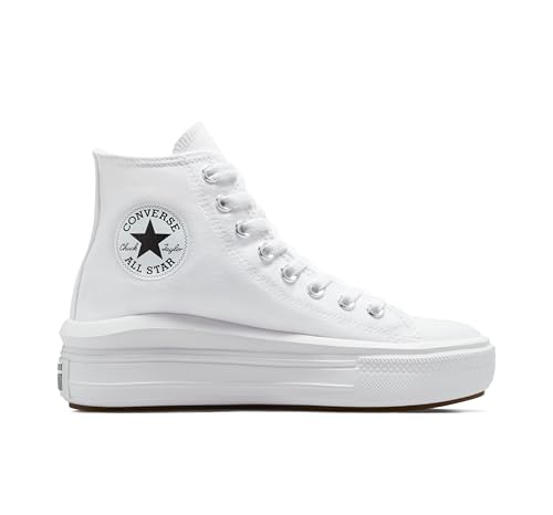 Converse Women's Chuck Taylor All Star Move Platform HI, White/Natural Ivory/Black, 7.5