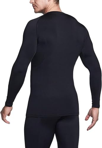 Image of NEVER QUIT Men's Compression Shirt Pack of 1 or 2 - Long Sleeve Quick Dry Base Layer T-Shirt for Gym, Running & Sports Workout