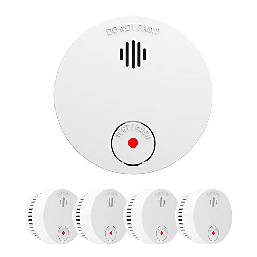 Preisvergleich Produktbild Rauchmelder, Feuermelder mit 10 Jahre Batterielaufzeit, EN14604, CE-zertifizierter, Rauchwarnmelder mit 10 Jahren Batterielaufzeit mit Fotoelektrischem Sensor(5er Set)