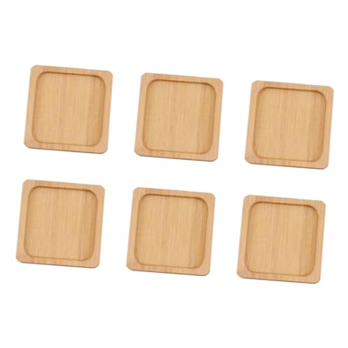 VICASKY 1set Square Tray Minimalist Flowerpot Holder for Succulents Decorative Storage and Home Coasters for Windowsills Desktops and More 6pcs