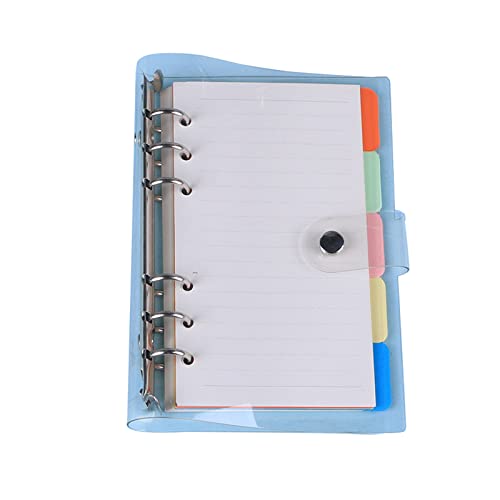 Loigohon A5 6穴 リングノート ソフトPVC製 クリアカバー 防水 詰め替え可能 スナップボタン付き 方眼リフィル45枚付き との互換性あり