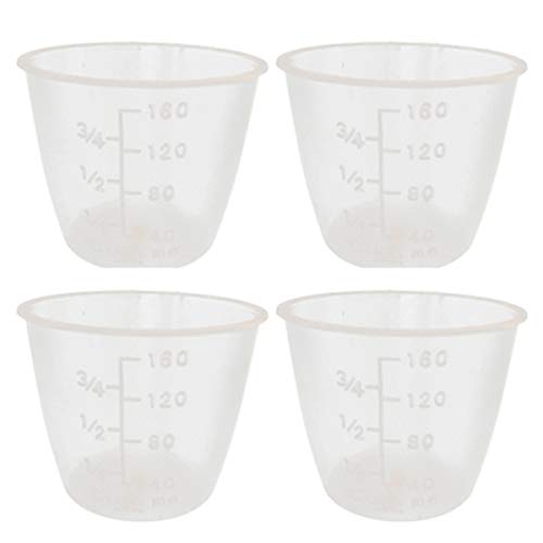 BESTonZON 10Pcs Plastic Transparent Rice Measuring Cup, Rice Cooker Measuring Cup Tools - for Kitchen Dry and Liquid Ingredients Measuring (160ml)
