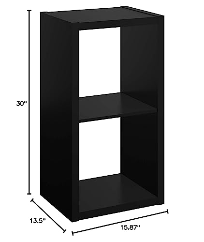 Image of ClosetMaid 2-Cube Decorative Open Back Storage Organizer, Black