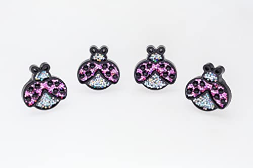 Image of Creathome Pink Ladybug Pattern Screw Cap, M5 Machine Screw, 4 Pack