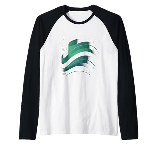 MUF LUF Ionosphere Radio Layers Chart Raglan Baseball Tee