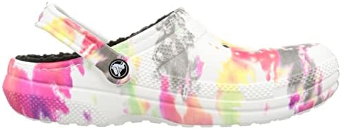 Crocs Unisex-Adult Classic Tie Dye Lined Clogs | Fuzzy Slippers, Blotched Tie Dye, 8 Women/6 Men | Image 5