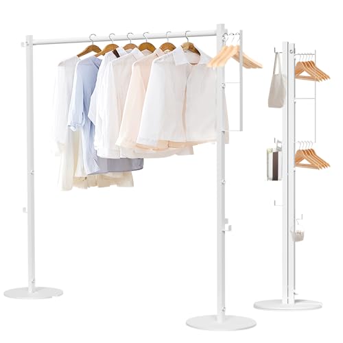 物干しスタンド 室内物干し 物干しラック 室内 折りたたみ式 洗濯物干し 布団干し 服用乾燥ラック スペース節約 コンパクト収納 簡単組み立て フック付き 使用時:約W180×D30×H160cm 一人暮らし 家族 ホワイト