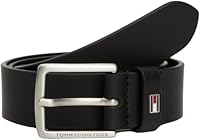 Tommy Hilfiger Kinder Unisex Gürtel Kids Leather Belt aus Leder, Schwarz (Black), S-M