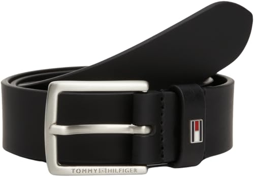 Tommy Hilfiger Kinder Unisex Gürtel Kids Leather Belt aus Leder, Schwarz (Black), S-M