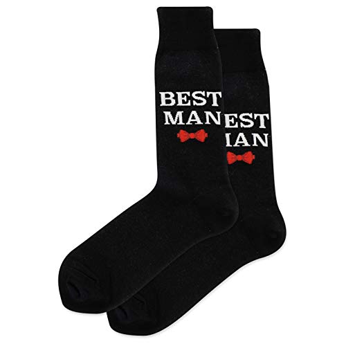 Hot Sox Best Man Socks, Black, 1 Pair, Men Shoe 6-12.5