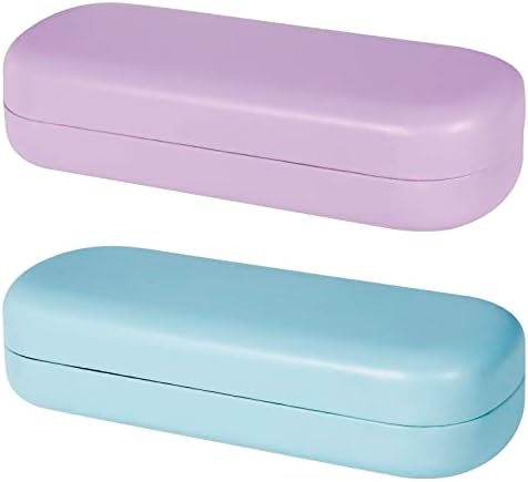 WHYCNJL Brillenetui Hardcase - Faltbares Metall Etui Mit Lederoptik