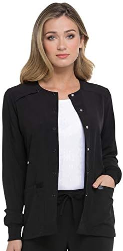 Dickies Scrub Jackets For Woman Snap Front Warm-up Jacket With 2 Pockets - DK305